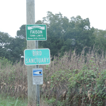 Faison bird sanctuary sign resize 450