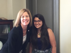 Kimberly Vargas(right) with Asheville City Mayor, Esther Manheimer (left).  