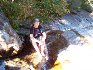 Holly Paar enjoying the riverside near Asheville, NC.