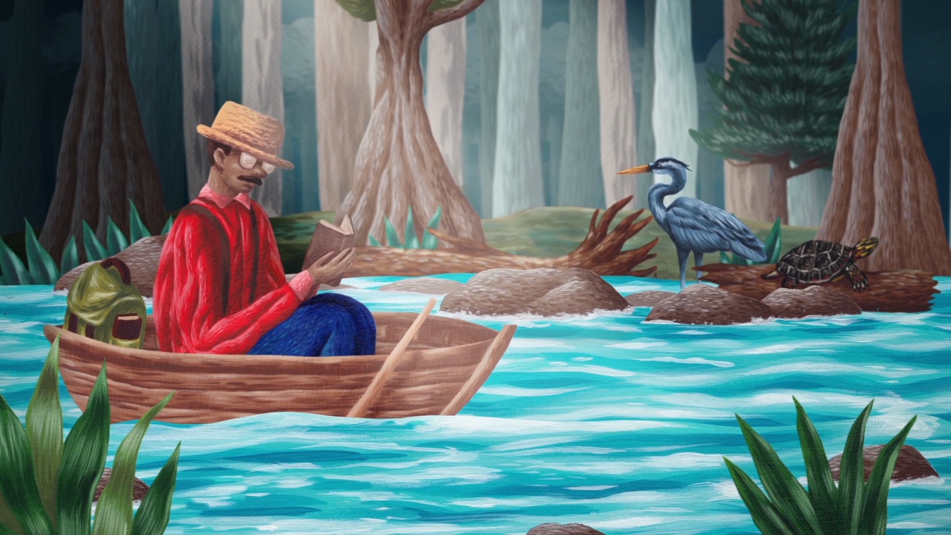 man reading in kayak world wetlands day