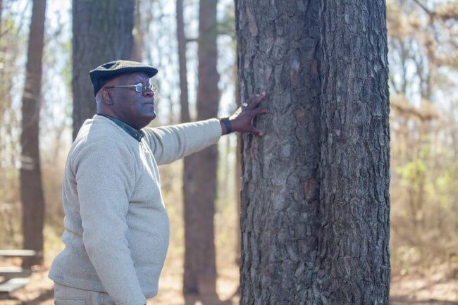 JC Woodley admires a beautiful southern forest
