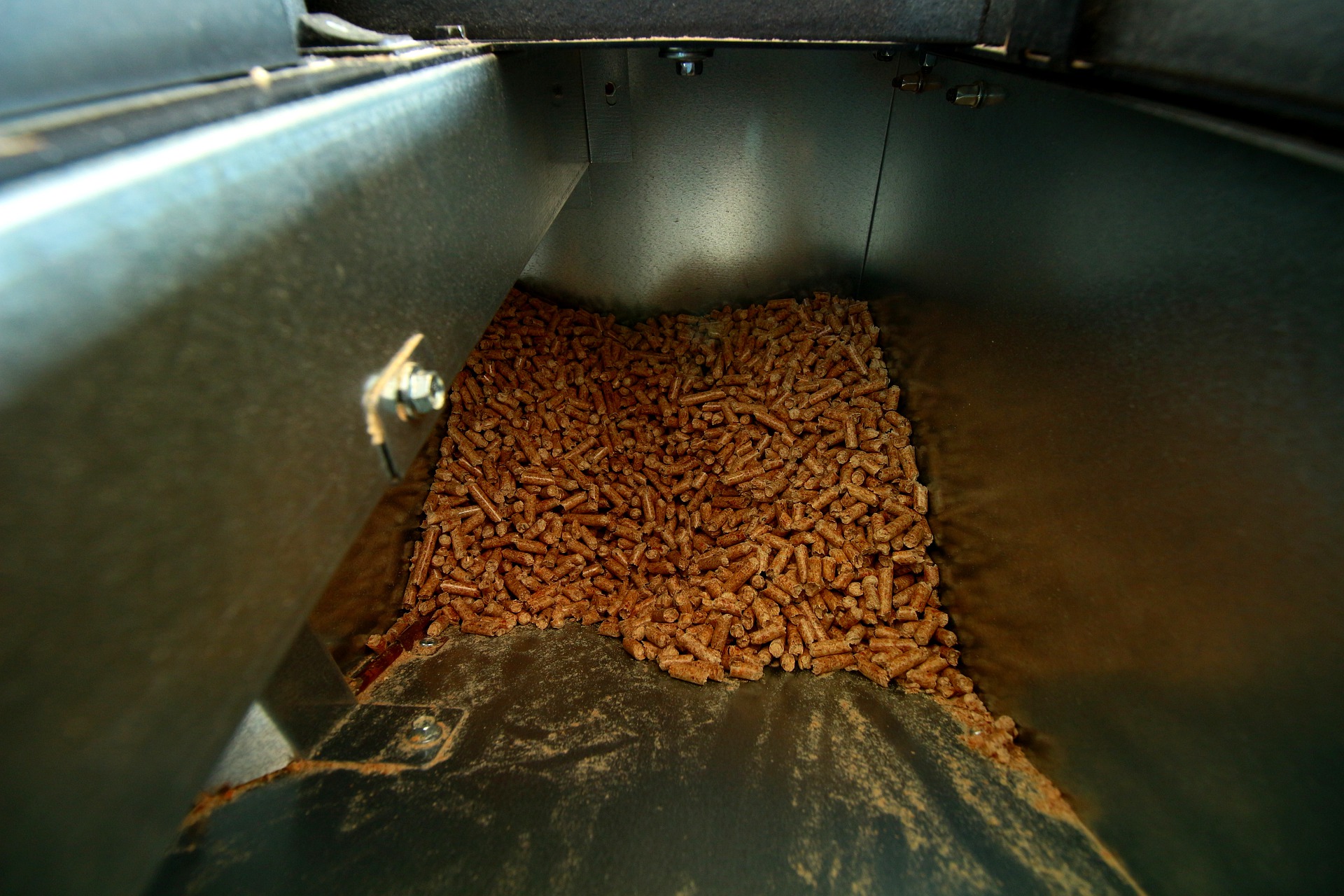 wood pellets in a holding tank are a fire risk