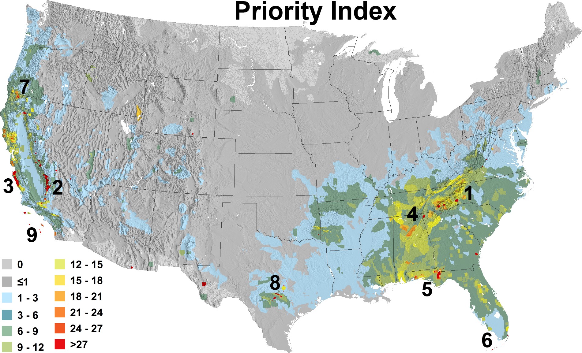 biodiversity mapping - US synthesized priorities